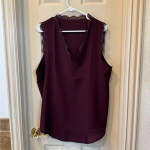 Amazon Red Sleeveless Blouse Top